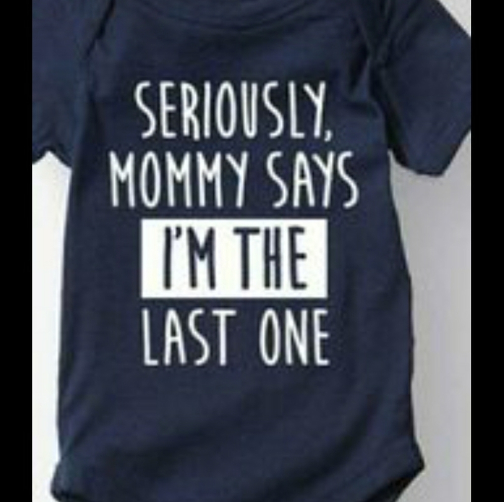 Baby onesie with 1 Iron On saying of your choice
